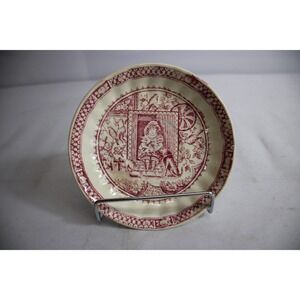 Vintage Red Transferware Child Motif Plate England